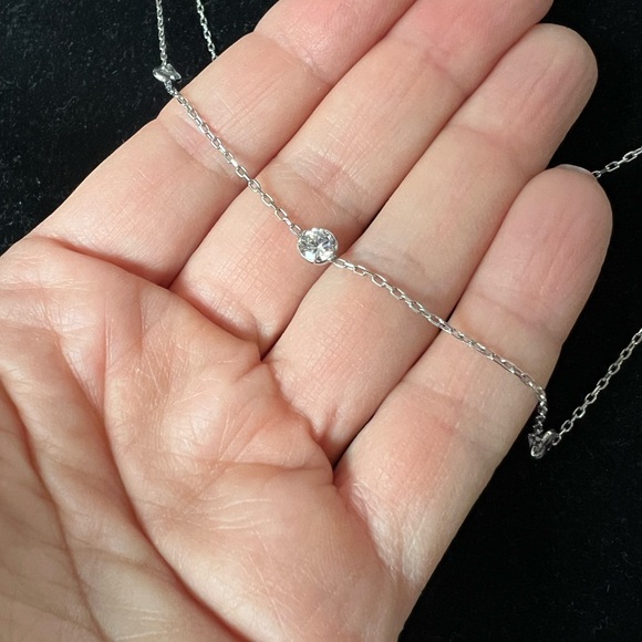 GABI RIELLE Sterling Silver Cubic Zirconia Station Wrap Long Necklace - Picture 3 of 10